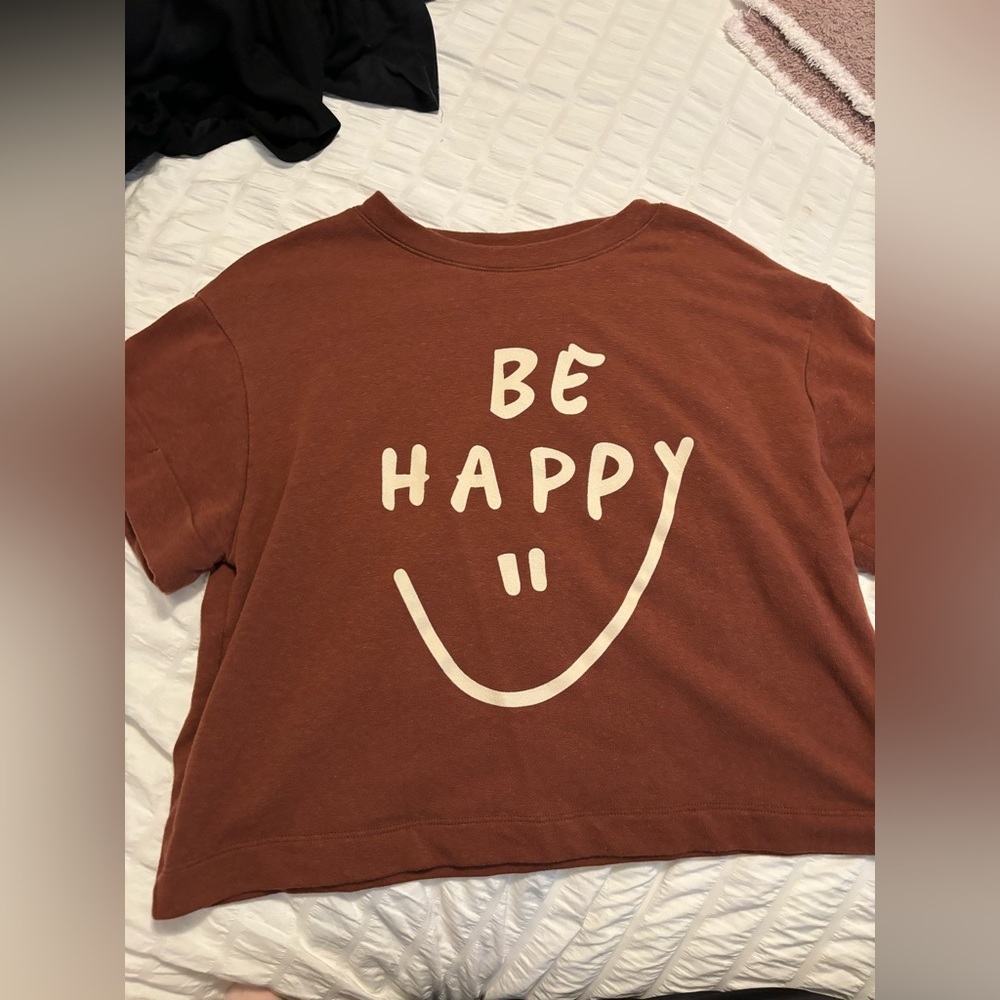 Cute brown bucket list short sleeve top